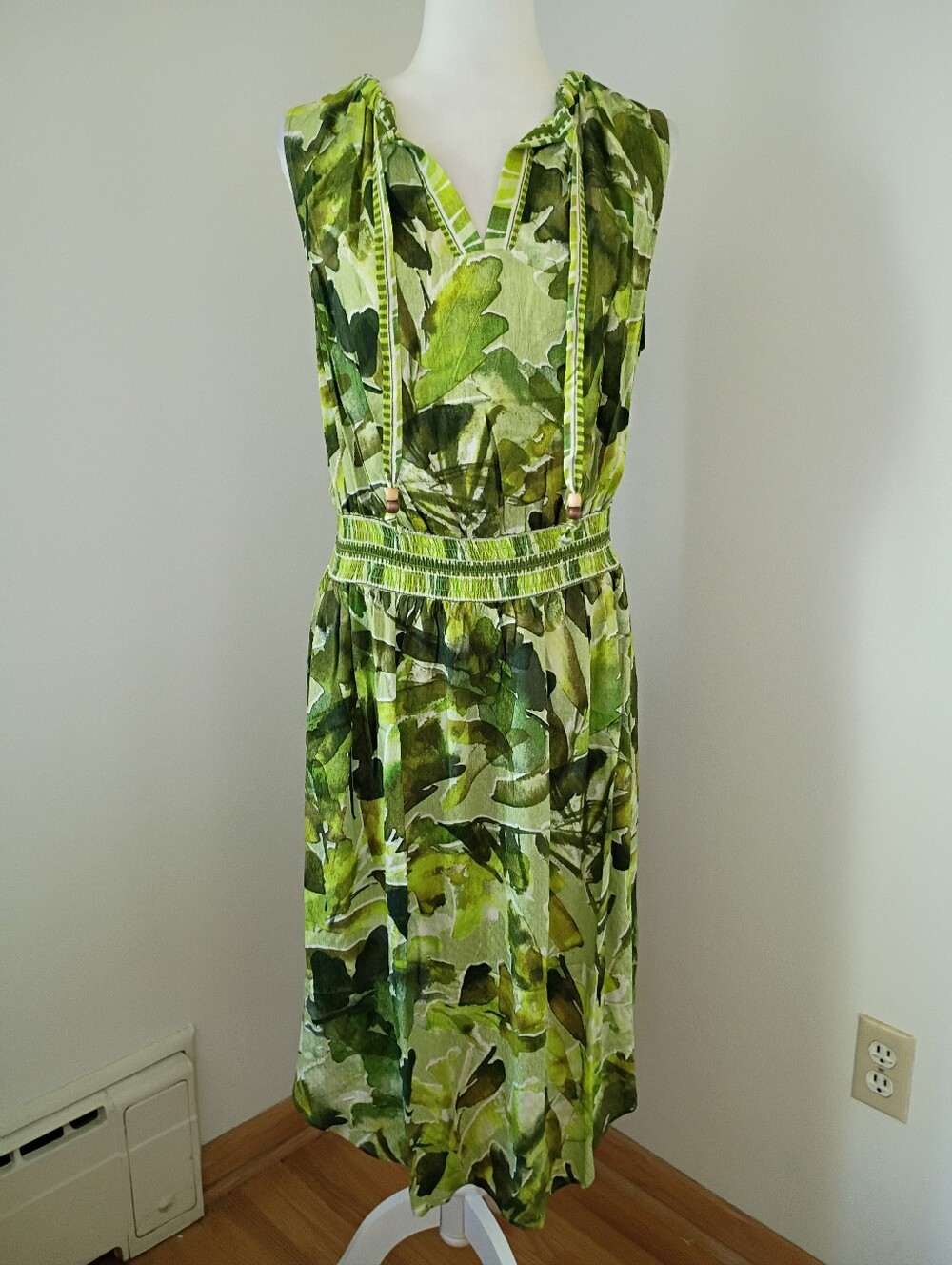 Democracy Tropical Green Midi Dress NWT Size 1X